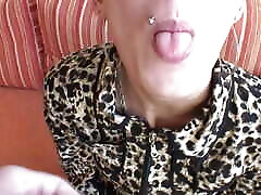 Dark haired slut from Germany enjoys cum inside her mouth