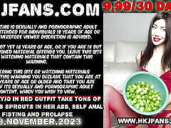 Hotkinkyjo in red outfit take tons of brussels sprouts in her ass, self anal boolywood massage and prolapse