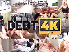 DEBT4k. Red-haired pregnant debtor dragged into luscious kiss with hung collector