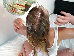 Nasty slut collecting so much piss - piss bath - piss drinking - girl pissing - human 5 peopls - PissVids