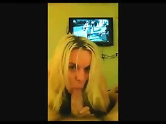 Blonde shemale 23x6 eagerly sucks for cum