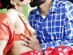 Sexy hot bro and sister women chudai in red saree at night first time sex