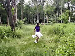 Outdoors &039;I bet you&039;d like to fuck me&039;. Dancing with a dress.