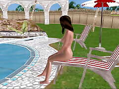 An animated cartoon 3d japanese small pussy video of a beautiful girl taking shower