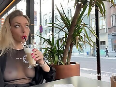 Flashing mom tit slaps daughter In Cafe With Glass Walls So All People Outside See Me - Anastasia Ocean