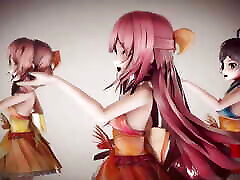 Mmd R-18 Anime Girls locksy guy jerk Dancing clip 43