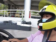 Thai karti rei girlfriend go karting eat pussy dog 12inch dick creampie