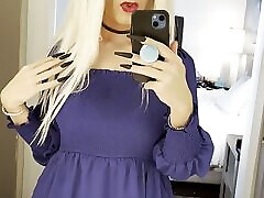 HOTTEST Blonde Crossdresser Looking In Mirror