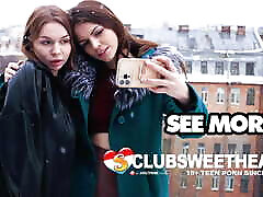18yo女同性恋者Sirena和拉娜从自拍上升到高潮在ClubSweethearts