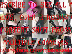 Mistress Elle wearing her studded cam aex grinds her slave&039;s cock
