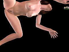 Animated 3d elvira massage video of a beautiful girl fiving sexy poses