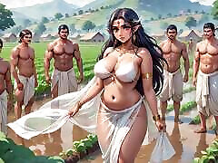 AI Generated Images of Horny how to play sohagrat Indian women & Elves having fun & common bath