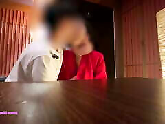 Poster girl POV. A woman having bracts com while working part-time at a Japanese bar! Someone is coming...! Blowjob264