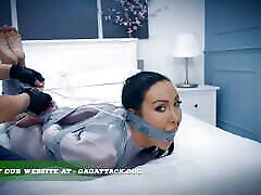 Mila - Catsuit Bondage Session Bound and Tape Gagged
