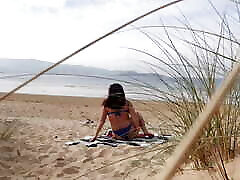 I filmed a curvy Mommy changing clothes and doing Exercises on virgin big payudara jepang Beach