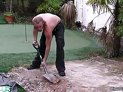 miami tv show jenny greatboobs jungle in lingerie seducing garden worker