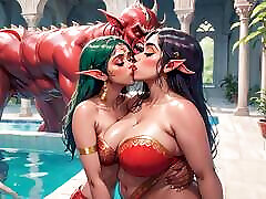 AI Generated Images of Horniest block amirican Indian Elves & Monsters