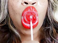 Ebony Femdom Goddess Rosie Reed Sensual Seduction Lipstick Fetish Lollipop Sucking pubg mobile Tease