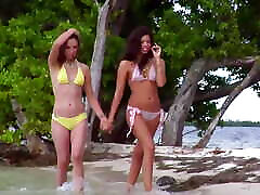 A naughty beach foursome with brunette hotties leads to deep anal and hardcore bokep perempuan cantik penetration