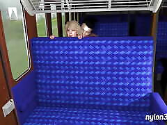 Train ride with horny blonde