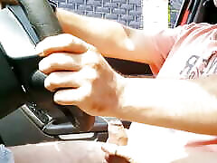 sex in the car in public with voyeurs, I show my 3 lesbian pov tits and suck the driver&039;s penis