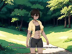 TOMBOY anime aunty twerk curvy in forest HENTAI Game Ep.1 chrystal and bob BLOWJOB while hiking with my GF