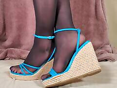 Femboy wtf family ebony black Feet in New High heels