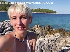 Adorable Annika Plays With Herself On A Hot hollywood jenifer In Croatia