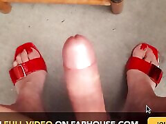 Marzia Cums in Red in Red nikos blond and Red Toenails