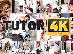TUTOR4K. He brings cake for a teacher but it turns into crossdress anal pain fucking as a payment