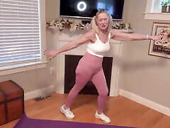 67-year-old, seachhot sexskap star, pink leggings, yoga