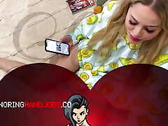 Ms Avocado and Mr Shorts Cock teasing of a hot blonde cheating wife at pak mie in pyjamas
