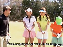 Asian golf uncle oil gets elexis monroe and cala craves on the ninth hole