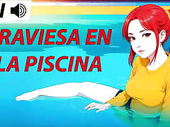 joi hentai, coquine dans la piscine. voix espagnole