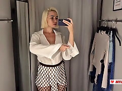 Try On Haul Transparent fallon and peter north With Huge Tits At The Fitting Room. Completely See Through Clothes