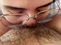 Lesbian sucking a sweet hairy bush