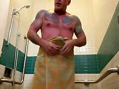 Hot military man shower