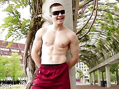 Fit Jock Mark Pyne Jerks off