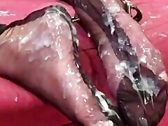 Massive Cum Load on My Stocking Feet
