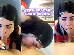 Blowjob Queen Does Deepthroat and Receives Milk in Her Mouth