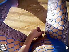 Blue lingerie anal fisting cumshot