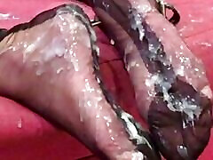 Massive Cum Load on My Stocking Feet