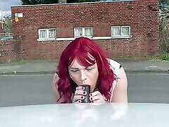 Sissy slut having a break while driving