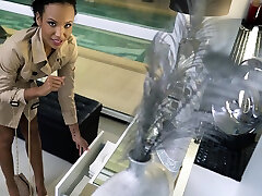 Screwing hot ebony officer atlet fake hinde love xxxx in POV fuck pleasure