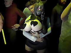 3D BBW aj applegette Asian Slut Cheating with Stranger in the Strip Club