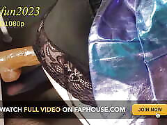 V62-sexy Slim Shemale Rides Big Dildos