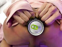 shemale whore pushing the entire can of monster energy drink