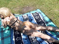Summer makes horny! Tranny girl hot in the supermarket and has public cumshot on the lake!