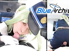 Handjob Edging fetish Blue Archive Shupogaki Cosplayer, Asian shemale Hentai Cosplay 7