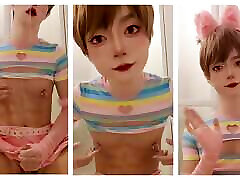 nipple pierced sissy Sarina Cumshots in Kawaii costume